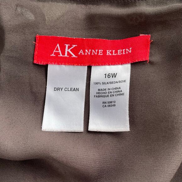 🔥Y2K Anne Klein 100% Silk Romantic Floral Bohemian Flowy Asymmetrical Skirt 16W - Picture 6 of 9